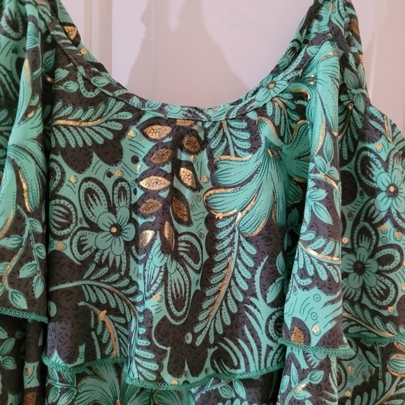 NWT $85 Boho Flowy Ruffle Babydoll Tank Top - Picture 10 of 14